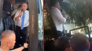 Bağdat Caddesi'nde parti otobüsüyle gezen Muharrem İnce'ye polis engeli! İnce, 'Evrak vermiyorum, istediğim zaman geçerim' diyerek isyan etti