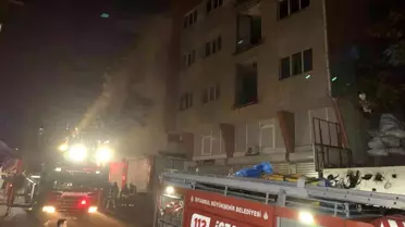 Güngören'de 4 katlı işyerinde yangın: 5 kişi dumandan etkilendi