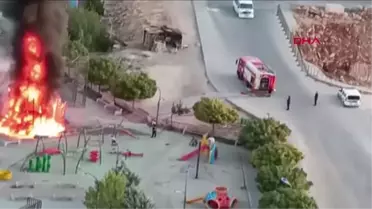 Son dakika haber | MARDİN'DE ÇOCUK PARKINDAKİ OYUNCAKLAR YAKILDI; 2 GÖZALTI