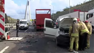 İSTANBUL-YAVUZ SULTAN SELİM KÖPRÜSÜ GİRİŞİNDE ZİNCİRLEME KAZA: 5 YARALI