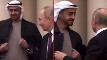 Rusya lideri Putin'den BAE Devlet Başkanı Al Nahyan'a jest! Kendi montunu verdi