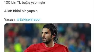Alper Potuk'tan Eskişehirspor'a 100 bin lira destek