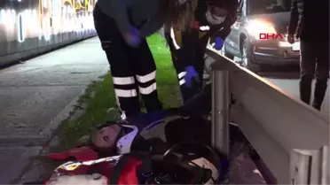 BURSA'DA KALDIRIMA ÇARPAN MOTOSİKLETTEN FIRLAYAN SÜRÜCÜ 10 METRELİK VİYADÜKTEN YUVARLANARAK AĞIR YARALANDI