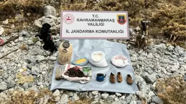 Son dakika gündem: Kahramanmaraş'ta PKK'lı teröristlerin kullandığı yaşam malzemeleri ele geçirildi