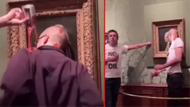 İklim aktivistlerinin yeni hedefi 'İnci Küpeli Kız' oldu! Kafasını tabloya yapıştırdı