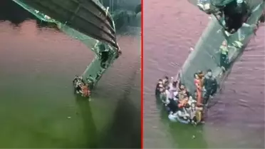 Hindistan'da feci olay! Yüzlerce kişinin üzerinde olduğu köprü çöktü: En az 81 ölü