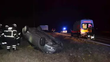 Alkollü sürücü takla atan araçtan burnu kanamadan çıktı