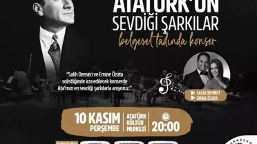 Çerkezköy Belediyesi Atatürk'ü Sevdiği Şarkılar ile Anıyor