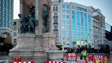 İbb, Taksim Cumhuriyet Anıtı'nı Restorasyona Aldı