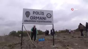 Tekirdağ'da polis künyeli fidan dikimi