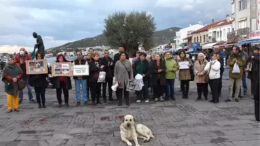 HAYVANLARA YÖNELİK ŞİDDET FOÇA'DA PROTESTO EDİLDİ