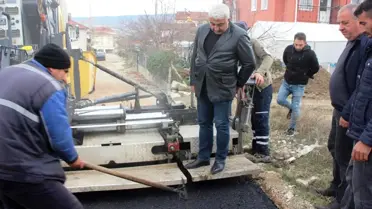 Hisarcık Belediyesi'nden şehir içi sıcak asfalt çalışmaları