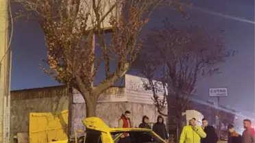 OTOMOBİLİN AĞACA ÇARPMASI KAMERADA; 2 YARALI