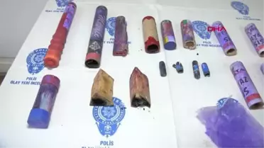 SPOR Göztepeli taraftarı ağır yaralayan işaret fişeği, emniyette sergilendi