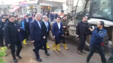 Bakanlar Soylu, Kirişci ve Ersoy Kumluca'da incelemelerde bulunuyor (2)