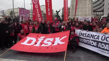 Disk'ten 'Vergide Adalet' Protestosu: 'İşçilerin Gelirlerinden Ödedikleri Vergilerin Patronlarla Eşit Oranda Alınması Adaletsizliktir'