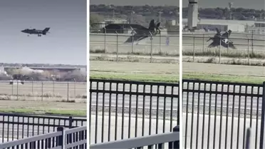 ABD'de F-35 savaş uçağı, dikey iniş yaptığı sırada düştü! O anlar kameralara yansıdı
