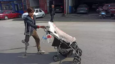 Tek ayak üzerinde çalışarak aile bütçesine destek oluyor