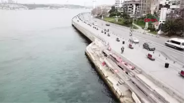 Havadan fotoğraflarla // Üsküdar Sahili'nde korkutan çökme