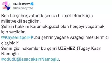 Kayserispor'dan hakem Numanoğlu'na tepki