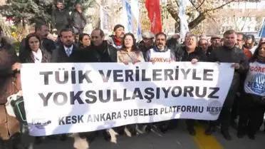 Kesk, Enflasyon Verilerini Protesto Etti: 'Sahte Rakamlardan İbaret Tüik Verilerine Göre Maaş Zammı, Yoksulluğumuzun Artması Demektir'