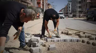 Ödemiş'te Kilit Parke Taş Çalışmaları 2022'de de Devam Etti