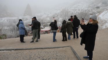 Kapadokya'da sis ve kırağı etkili oldu