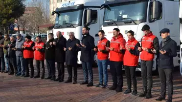 Tavşanlı'dan Suriye'ye 3 tır dolusu yardım