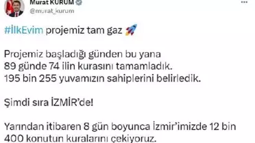 Bakan Kurum: İlk Evim'de 74 ilin kurasını tamamladık