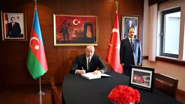 Azerbaycan Cumhurbaşkanı Aliyev: 'Tüm Azerbaycan halkı, kardeş Türk halkının yanındadır'Aliyev, Bakü Büyükelçiliği'nde açılan taziye defterini...