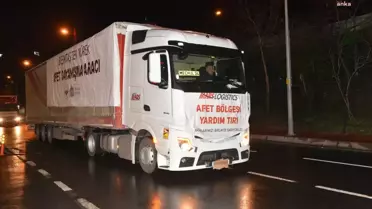 BEŞİKTAŞ'TA 20 YARDIM TIR'I DEPREM BÖLGESİNE GİTMEK İÇİN YOLA ÇIKTI