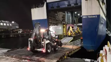 İŞ MAKİNALARINI TAŞIYAN İKİNCİ GEMİ DE İSKENDERUN'A GİTTİ