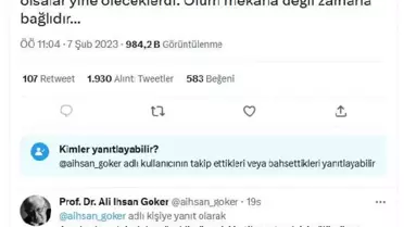 Profesörün 'Deprem öldürmez' paylaşımına idari soruşturma /FOTOĞRAF DÜZELTME İLE YENİDEN