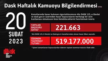 Dask: Depremlerin Ardından Şu Ana Kadar 519 Milyon 177 Bin Lira Tazminat Ödendi