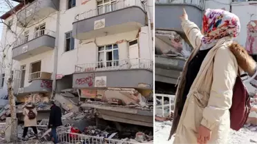 Depremde ağır hasar alan binadan, internet kablosunu ip gibi kullanarak kurtulmuşlar