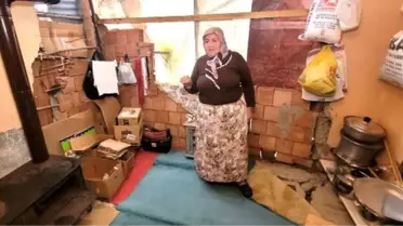 Trabzon'da heyelanda hasar gören evdeki çatlaklar Kahramanmaraş depreminde büyüdü