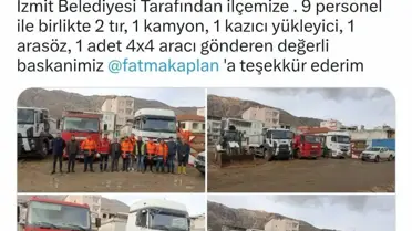 Adıyaman Tut Belediye Başkanı Kılıç'tan İzmit Belediye Başkanı Hürriyet' E Teşekkür