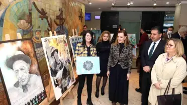 DEÜ'de Aşık Veysel, resim sergisi ile anıldı