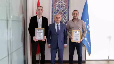 Kütahya'da Sökmen ve Muslu'ya teşekkür belgesi