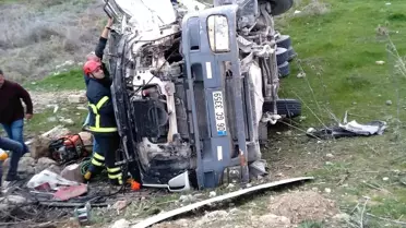 Kütahya'da beton mikseri devrildi: 1 yaralı