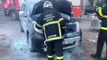 Batman'da Park Halindeki Araç Alev Aldı