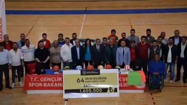 Gençlik ve Spor Bakanlığı, Batman'daki 64 spor kulübüne 1,6 milyon TL nakdi yardım sağladı