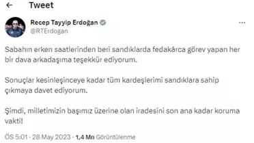 Cumhurbaşkanı Erdoğan'dan seçmenlere 'sandıklara sahip çıkın' çağrısı