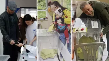 Ünlü isimler bir kez daha sandık başında! Kimi eşiyle kimi de bebeğiyle geldi