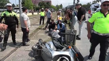 Samsun'da Tramvay Motosiklete Çarptı: 1 Yaralı