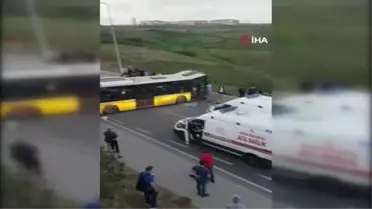 Başakşehir'de İETT Otobüsü 7 Metre Yükseklikten Alt Yola Düştü: 1 Yaralı