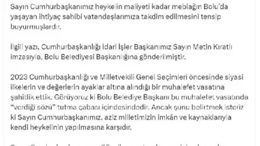 Cumhurbaşkanı Erdoğan, Kendi Heykelinin Yapılmasına Karşı Çıktı