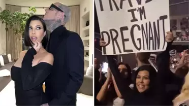 Kourtney Kardashian, Travis Barker'ın çocuğunu bekliyor