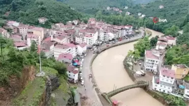 Giresun'un Duroğlu Beldesi sel, su baskını ve heyelanlarla mücadele ediyor