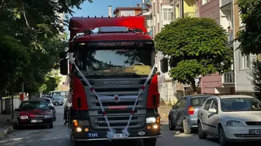 Tokat'ta düğünde gelin aracı olarak tır kullanıldı